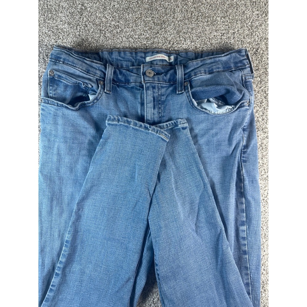 Levis 721 High Rise Skinny Jeans Womens 32 Medium Wash Blue Denim 18882-0398